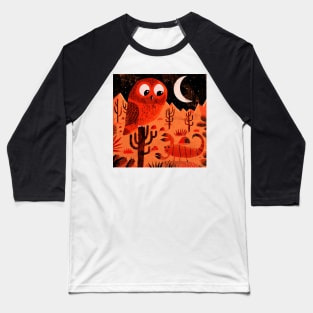 Desert Owl and Scorpion Baseball T-Shirt